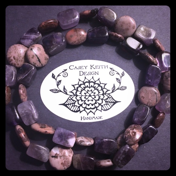 Casey Keith Design Jewelry - Banded Amethyst & Lavender Jasper Necklace